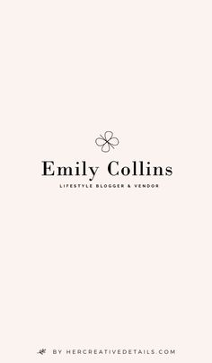 the logo for an upscale blogger's and vendor store, embly collinss