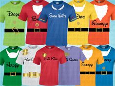 a group of t - shirts that have different colors and designs on them, all with the same name