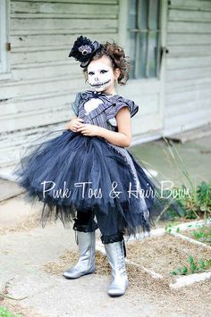 Girl Jack Skellington Costume, Kid Makeup, Daisy Duck Costume, Skellington Costume, Nightmare Before Christmas Dress, Nightmare Before Christmas Costume, Jack Skellington Costume, Duck Dress, Duck Costumes