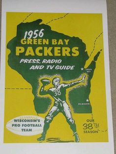 the green bay packers poster is on display