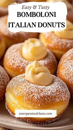 an easy and tasty recipe for italian donuts with cream cheese filling on top