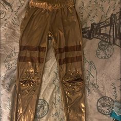 Received As A Gift Never Used; On Pinterest Shows $65 Gold Stretch Full Length Bottoms, Spring Stretch Gold Pants, Casual Stretch Gold Pants, Casual Fitted Gold Pants, Gold Fitted Casual Pants, Casual Gold Pants For Fall, Casual Stretch Gold Bottoms, Casual High Waist Gold Pants, Casual Gold High Waist Pants