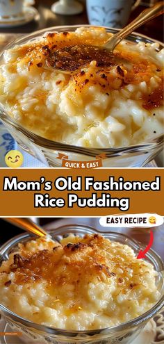 this is an old fashioned rice pudding recipe