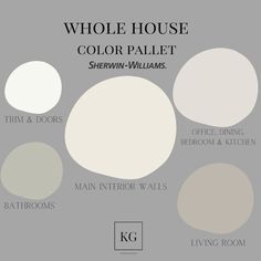 the whole house color palette sheryln - williams, main interior & exterior paint colors