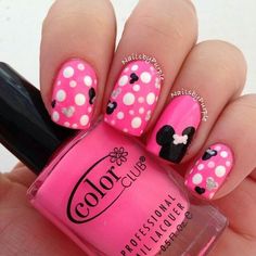 Disney Pedicure Toenails, Pink Disney Nails, Easy Disney Nails