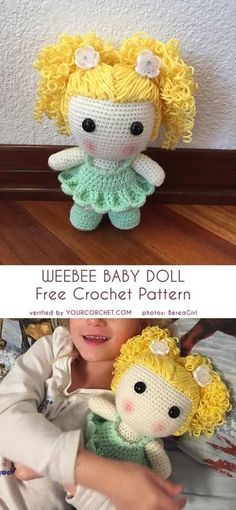 Doll Free Crochet Pattern, Pola Amigurumi, Crochet Doll Clothes, Pattern Baby, Ideas Crochet, Baby Crochet