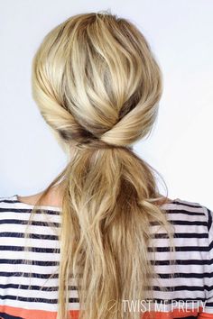 Running Late? 5 Minute Cute Hair Styles |My Thirty Spot Flip Ponytail, Knot Hair, Twist Ponytail, Long Blonde, Spring Hairstyles, Good Hair Day, Long Blonde Hair, Hair Envy, 인물 사진