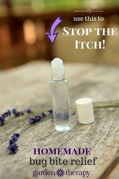 An all-natural mosquito bite roll on recipe - this will stop the itch FAST! Bug Bite Relief, Insect Bite, Garden Therapy, Mosquito Bites, Natural Healing Remedies, Mosquito Bite, Bug Bites, Essential Oil Roller