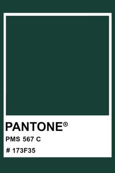 pantone's dark green color is shown in the frame with white border and text