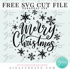 christmas svg cut file with snowflakes