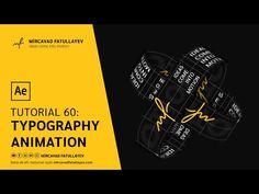 the typography animation is shown in black and yellow, with an image of a