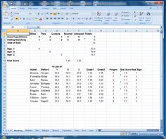 a computer screen shot of a spreadsheet with numbers and times in the table