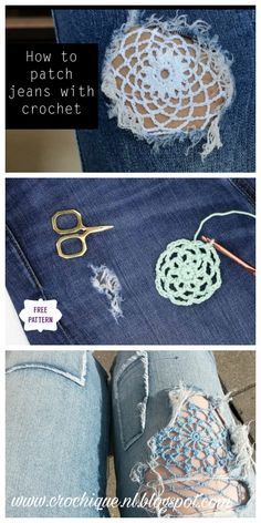 how to patch jeans with crochet