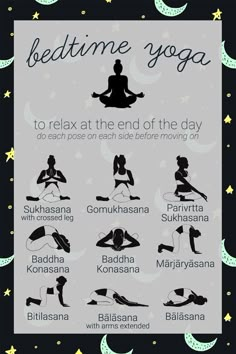 End your day with this relaxing yoga sequence to help you prepare for sleep. Remember to slow down, focus on your breathing, and use the final pose as a chance to clear your mind. Weekend Night, Bedtime Yoga, Relaxing Yoga, Abs Workout Routines, Yoga Stretching, Pose Yoga