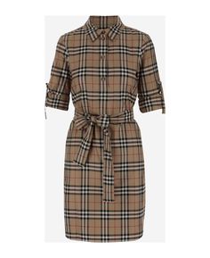 Best price on the market at italist | Burberry Stretch Cotton Chemisier With Check Pattern Versace Shop, Yoga Wear, Check Pattern, Functional Design, Beautiful Shoes, Dress Codes, Plaid Pattern, Luxury Boutique, Valentino Garavani