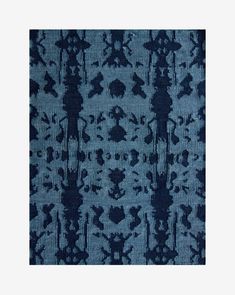 A Biami Flatweave Rug Deep Indigo colorway with a Biami pattern Indigo Ikat, Woven Textiles, Classic Wallpaper, Weave Rug, Ink And Watercolor, Flatweave Rug, Deep Indigo, Color Scale, New Guinea