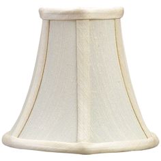 a lampshade with a white fabric shade on the top and bottom, isolated against a white background