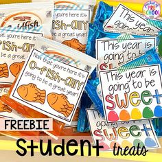 freebie student treats for students to use on their school lunchbox or in the classroom