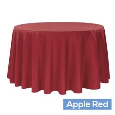 a round table covered in red satin