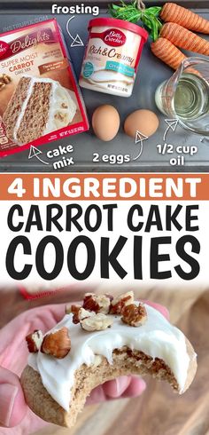 an image of carrot cake cookies with ingredients