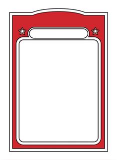 a red and white frame with stars on it, in the shape of a rectangle