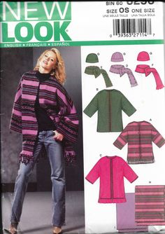 a woman's sweater and hat sewing pattern from new look