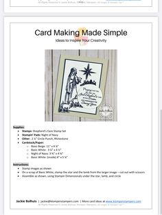 the card making made simple manual is shown in this screenshoter's guide