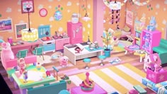 Acnh Hhp Kidcore, Acnh Kidcore Bedroom, Acnh Kidcore Interior, Kawaii Animal Crossing Island Ideas, Acnh Kidcore House, Pastel Kidcore Acnh, Kidcore House, Kidcore Animal Crossing, Animal Crossing Kidcore