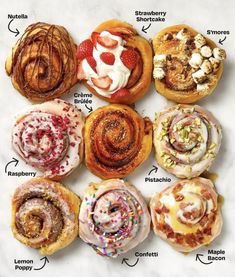 different types of doughnuts are shown in this diagram