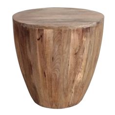 a wooden table that is made out of wood and has a round shape on the top