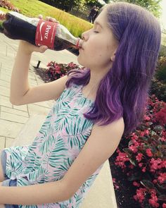 Sharing a coke with Perez #manicpanicultraviolet #manicpanic @manicpanicnyc Hair Goals Color, My Little Pony Hair, Violet Hair, Fun Hair, Happy Hair, Colored Hair, Dye My Hair