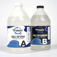 two bottles of table top epoxy sitting side by side