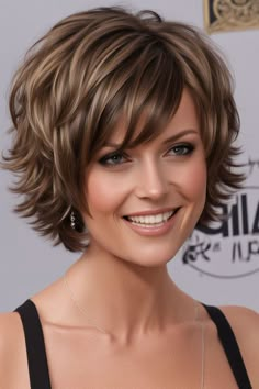 Short Hair With Flipped Out Ends, Short Hair Behind Ears Hairstyles, Short Highlighted Hairstyles, Short Flipped Out Hair, Flip Haircut, Short Hair Cuts For Women With Layer, Short Red Hair Styles, Short To Medium Hair Styles, Short Flippy Hairstyles