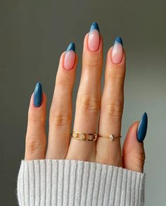 Royal Blue Nails, Ballet Nails, Light Blue Nails, January Nails, Blue Nail Designs, Blue Nail, French Tip Nails