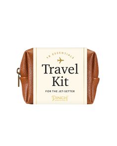 the travel kit for the jetster is shown in brown leather and has a tag on it