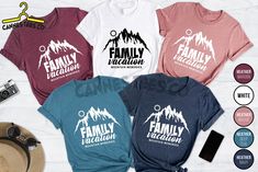 Family Vacation Mountain Memories Shirt, Family Trip Tee, Adventure Tee, Hiking shirt, Mountain Memories Vacation Shirt, Travel Family Shirt IMPORTANT INFORMATIONS # Our design colors are sent in the colors, that appear on the t-shirts in the pictures. Please place your order after checking the DESIGN VISIBILITY in the t-shirt color you have chosen. # If the design require custom name custom information, please add your option or text you wanted in the personalization box. # If you want to add or change anything on the design is showing in the picture, please contact us from message box to ask if the changes and additional request can be done or not. # If you do not ask and request for it our designs will be coming as is. # If there is more than one design in a list, please indicate which White Shirt For Summer Outdoor Activities, Mountain Vacation, Memory Shirts, Travel Tees, Mountain Shirt, Hiking Shirt, Mountain Vacations, Family Vacation Shirts, Travel Family