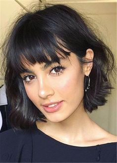 #shortbob Kort Bob, Short Black Hair, Bangs Straight, Wavy Bob Hairstyles, Choppy Bob Hairstyles, Blonde Bobs