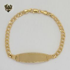 Curb Link Plate Bracelet. 4.5mm in girth. Plate Measure: 10mm Available in Size 7". *Note*BGF=Brazilian Gold FilledBGO=Brazilian Gold Overlay Brazilian Gold, Diy Birthday Gifts For Friends, White Acrylic Nails, Gold Overlay, Jewelry Lookbook, Name Bracelet, Diy Birthday Gifts, White Acrylic, Girly Jewelry