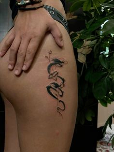 Ying And Yang Dragon Tattoo, Dragon Snap Tattoo, Girly Dragon Tattoo For Women, Dragon Tattoo Placement For Women, Tattoo Ideas Female Chinese, Glutes Tattoo For Women, Leg Tattoos Women Dragon, Dragon Tattoo Around Ankle, Badass Female Tattoos