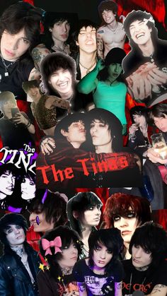 collage of photos with the band's name on them