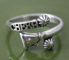 Sterling Silver Cheer, Megaphone Adjustable Ring, Gift for Her, Everyday Ring, Simple, Minimal Ring, Cheer Jewelry, James Avery Bracelet, Cheer Megaphone, Cheer Team Gifts, Pom Pom Girl, Minimal Ring, Jewelry Making Earrings, Everyday Ring, Rings Silver