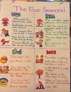 the four seasons writing activity for kids