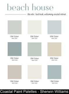 the beach house color scheme for coastal paint palettes