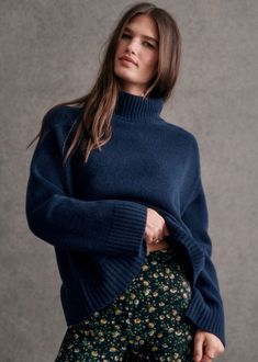 Sezane Clothing, Jumper, Wool, Navy, Grey, Clothes