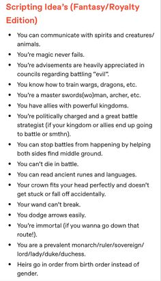 a list with the words describing how to use it