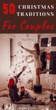 Christmas traditions for couples newlyweds without kids Couple Christmas Checklist, Christmas Traditions Newlyweds, Things To Do In December With Boyfriend, First Christmas Married Traditions, Couples First Christmas Ideas, Christmas Couple Traditions, Christmas Ideas Couples, 25 Days Of Christmas Ideas For Couples