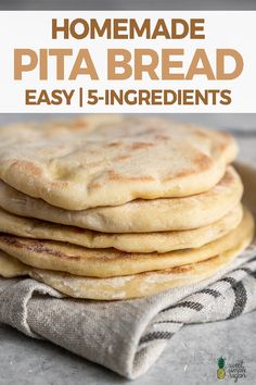 homemade pita bread is easy and quick to make with just 5 ingredients, it's the perfect snack for busy nights