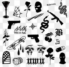 Small Gangsta Tattoos Men Design, Tato Grunge, Miniature Tattoos, Ignorant Tattoo, Stick Poke Tattoo, Tato Minimal, Grunge Tattoo, Sharpie Tattoos, Muster Tattoos