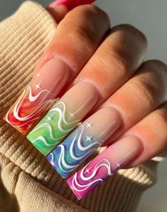 May Nails, Drip Nails, Shiny Nails, Rainbow Nails, Fire Nails, Pretty Acrylic Nails, Dope Nails, Best Acrylic Nails, Long Acrylic Nails