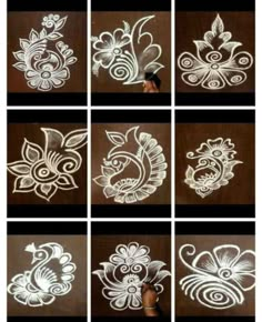 the steps in how to make stencils for painting flowers and leaves on paper